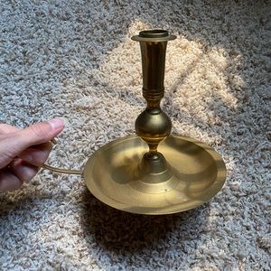 Vintage Accents - Vintage Brass Chamberstick Candle Holder Vintage Accents - Vintage Brass Chamberstick Candle Holder